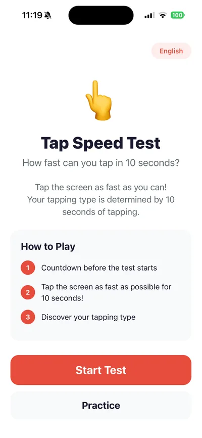 Tap Speed Test 1